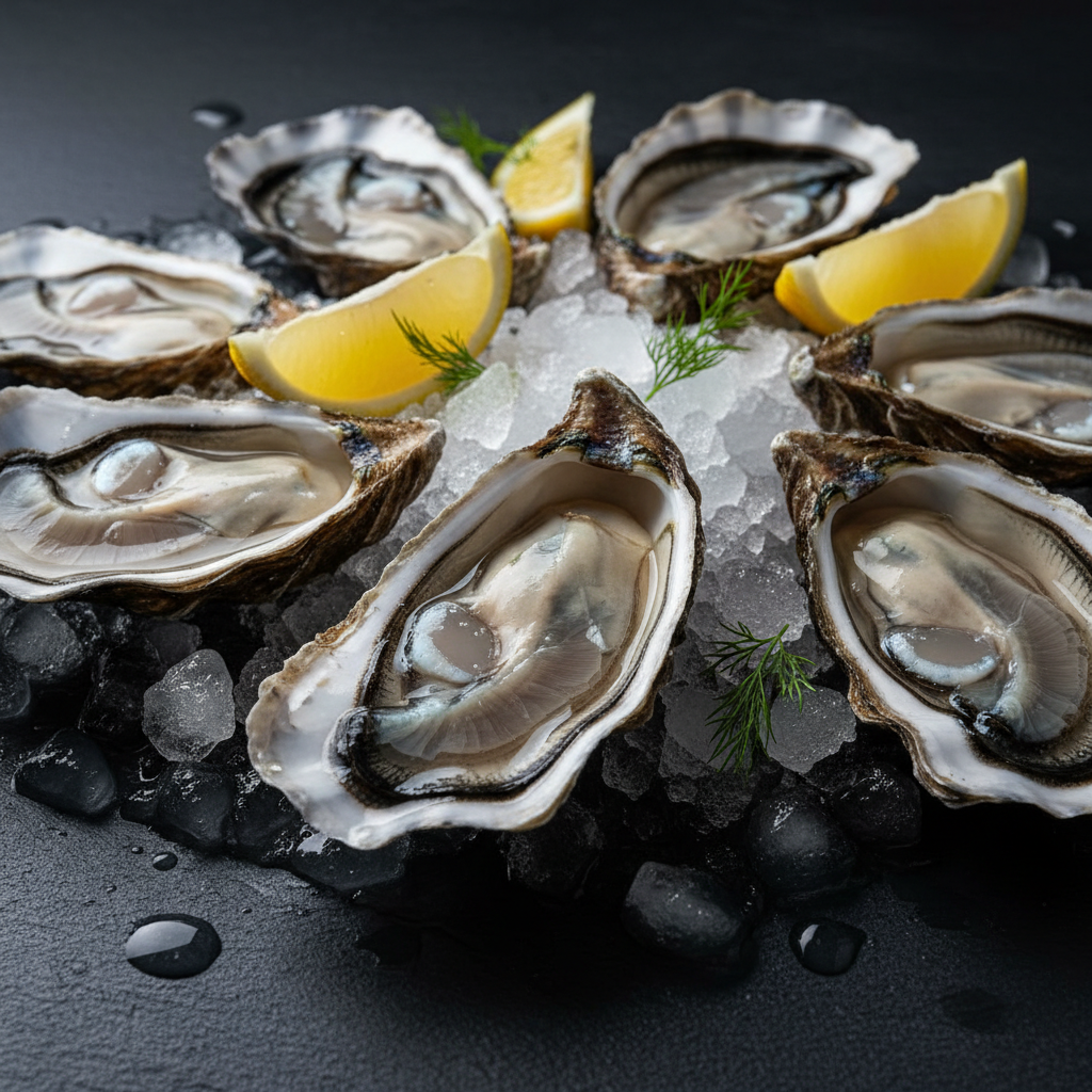 Fresh oysters on the half shell